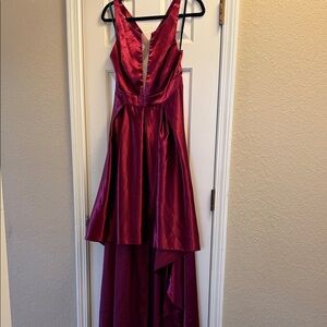 Chic Wine High Low Dress